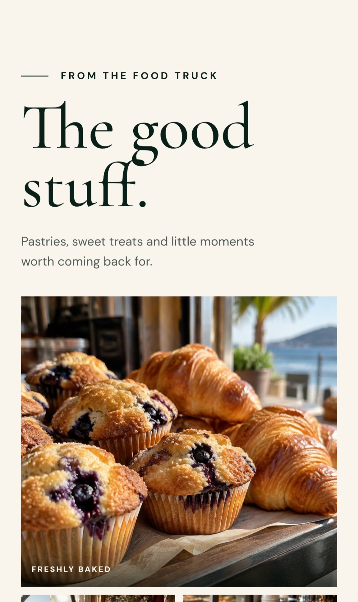 Bakery website example shown on a phone
